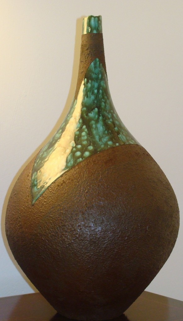 Bob Race green glazed bottle